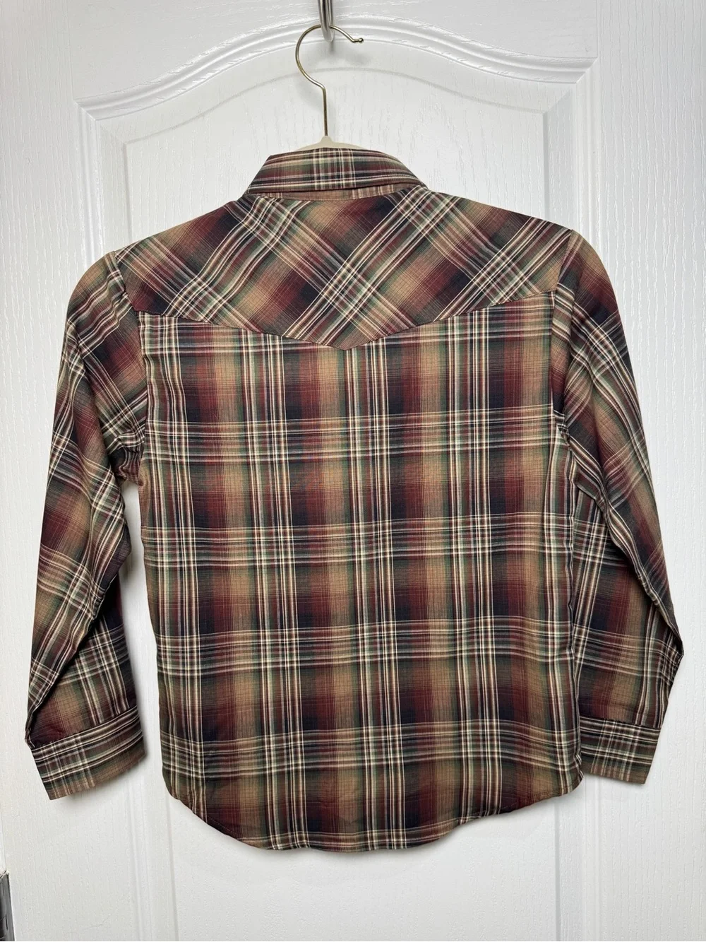 Roper Boys Western Plaid Pearl Snap Shirt Size M 8-10 NWT